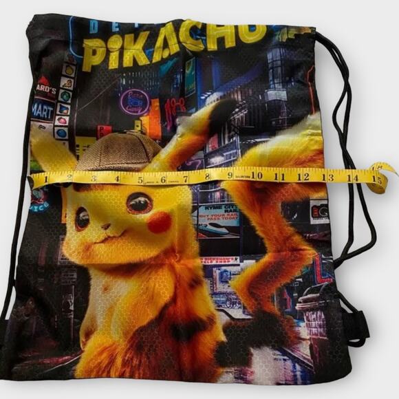 Pikachu Drawstring Nylon Backpack NIP - Picture 3 of 4